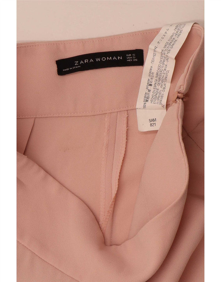 Damskie spodnie z szerokimi nogawkami Zara, małe, W26 L25, różowy poliester