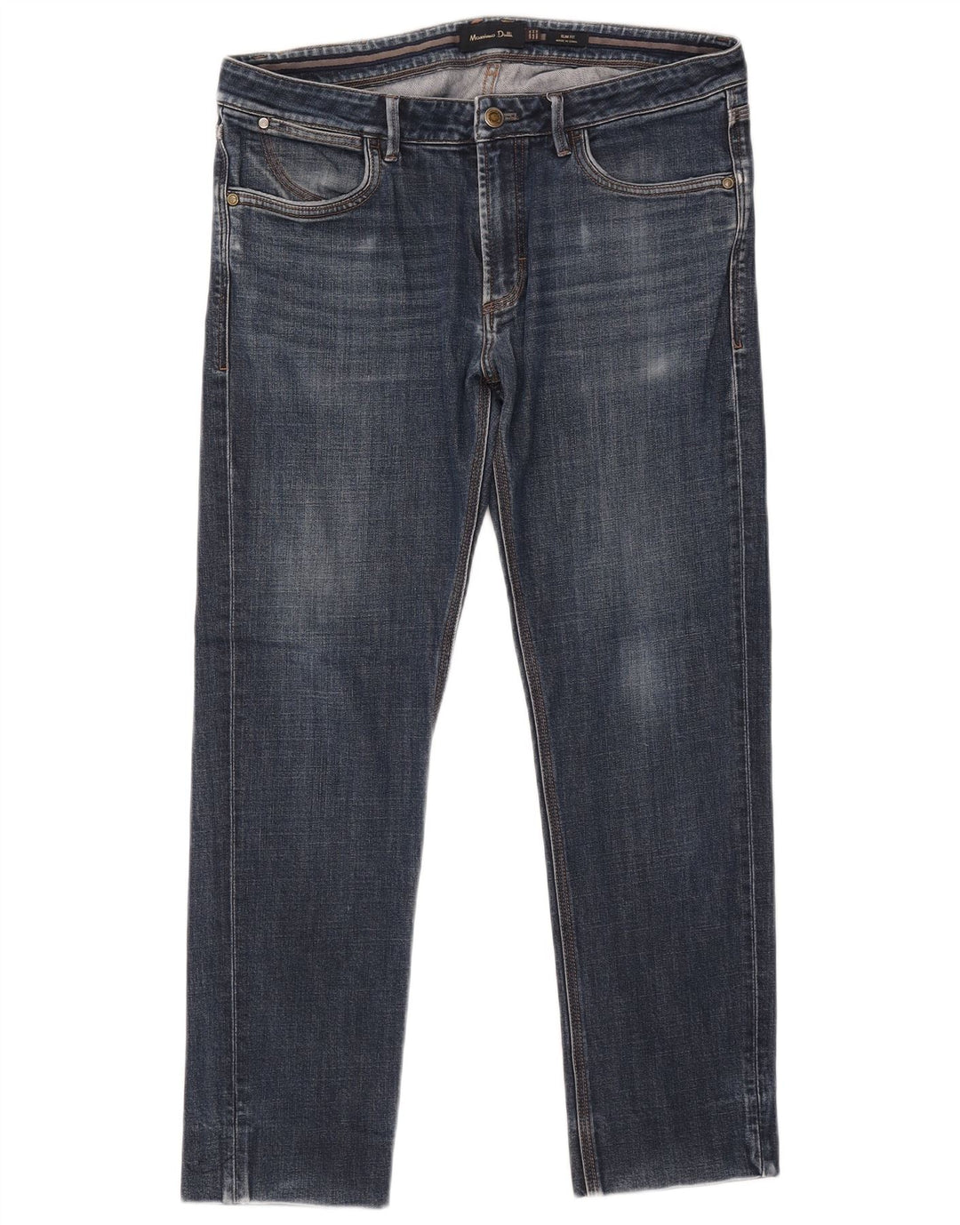 MASSIMO DUTTI Męskie jeansy slim EU 42 Large W34 L27 Niebieska bawełna