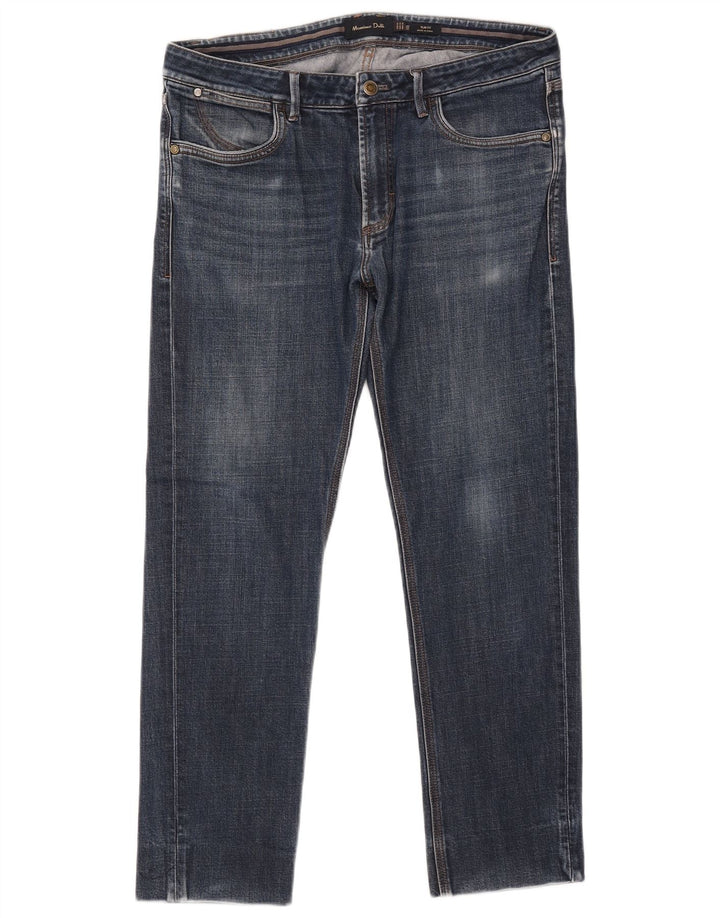 MASSIMO DUTTI Męskie jeansy slim EU 42 Large W34 L27 Niebieska bawełna