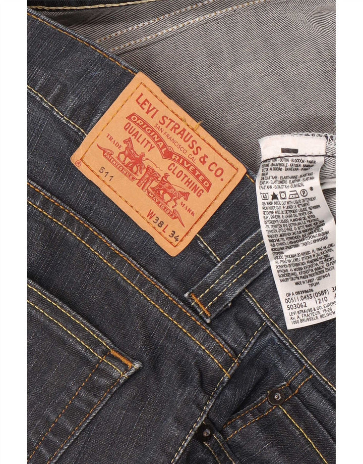 Męskie jeansy Levi's 511 Slim W38 L34 Granatowa bawełna