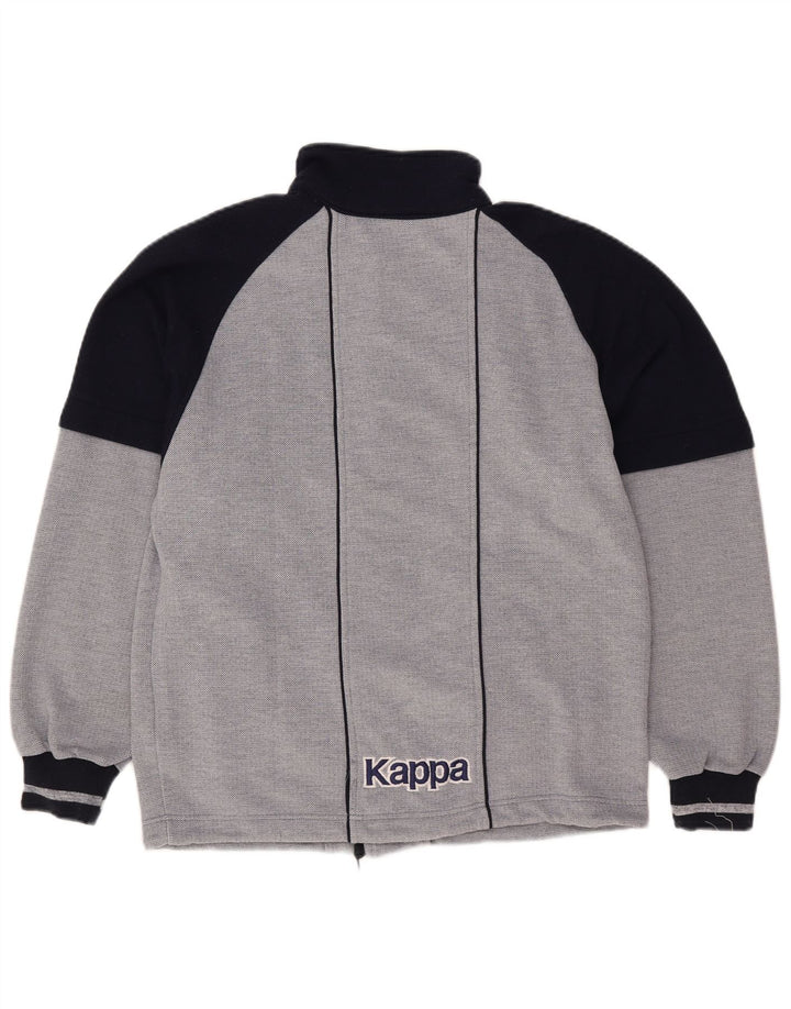 Męska kurtka dresowa Kappa z grafiką, mała, granatowa, z blokami kolorów