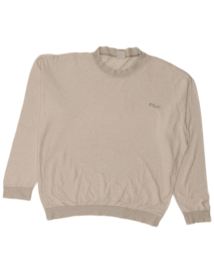 Męski top o luźnym kroju FILA z długim rękawem, średnioszary