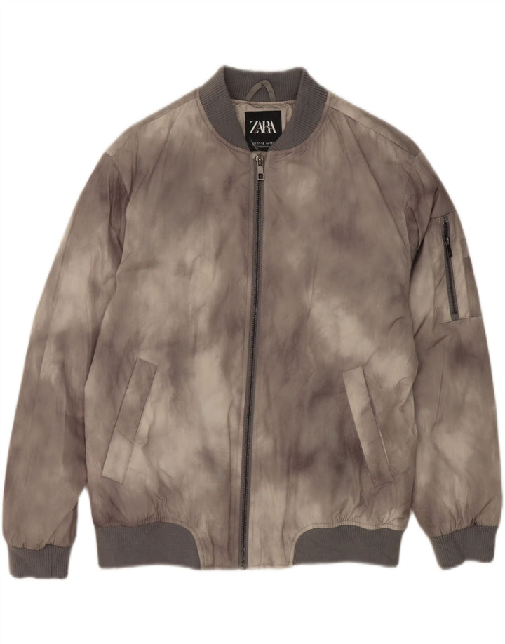 ZARA Boys Bomber Jacket 11-12 Years Grey Tie Dye Polyester Vintage Zara and Second-Hand Zara from Messina Hembry 