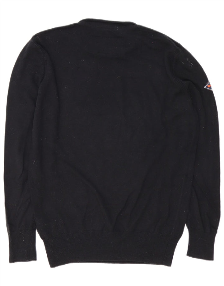 Męski sweter z okrągłym dekoltem Superdry, mały, czarny, bawełniany