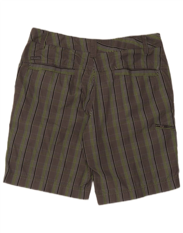 Męskie spodenki cargo Columbia Omni-Shield W34, duże, szare, nylonowe w kratę