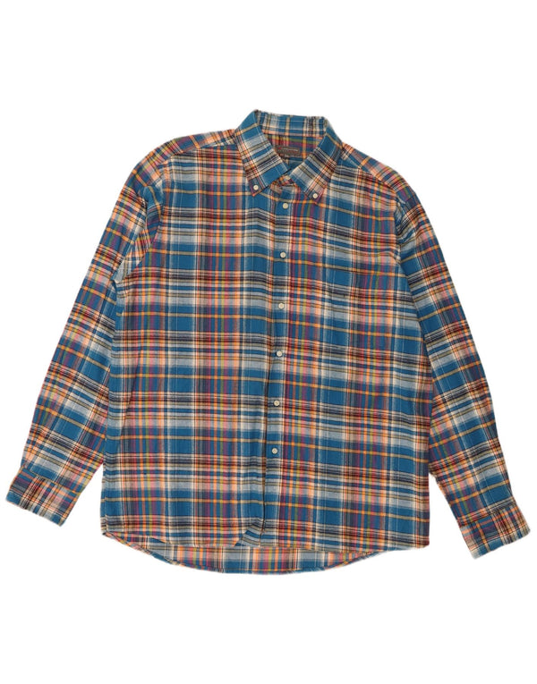 Męska koszula flanelowa Evolution 2XL, bawełniana niebieska krata