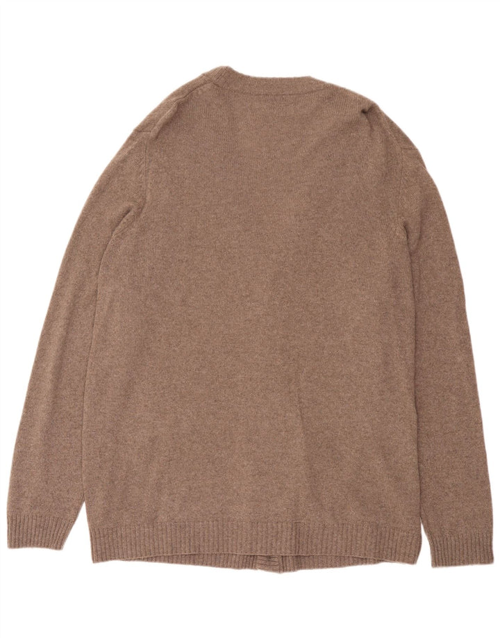 Marks & Spencer Męski sweter kardigan 2XL Brązowy, wełniany plamki