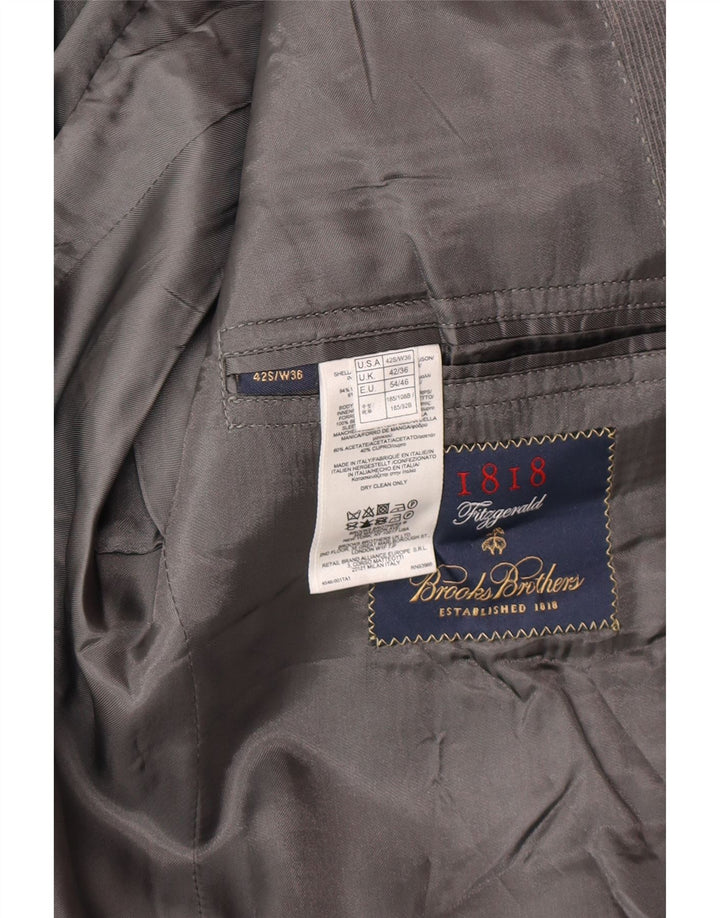 Brooks Brothers Męska marynarka slim zapinana na 2 guziki UK 42 XL Szara wełna