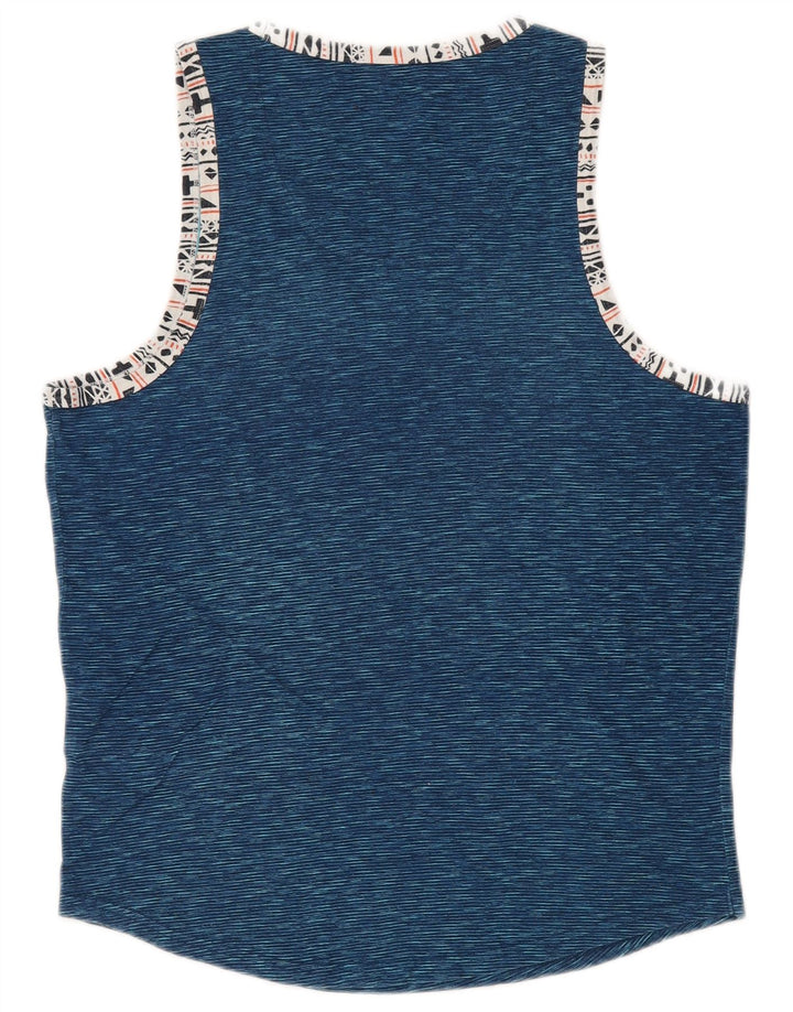 HOLLISTER Męska kamizelka, mała, niebieska, bawełniana w prążki