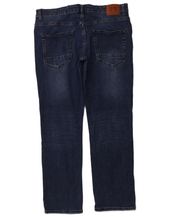 CROSSHATCH Damskie proste dżinsy Princed W36 L30 Niebieska bawełna