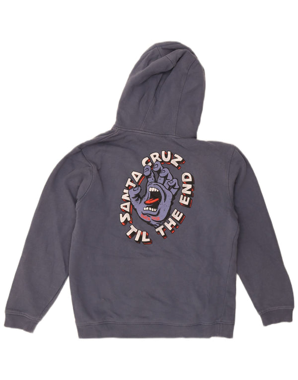 Santa Cruz Womens Graphic Hoodie Jumper UK 14 Medium Blue Cotton