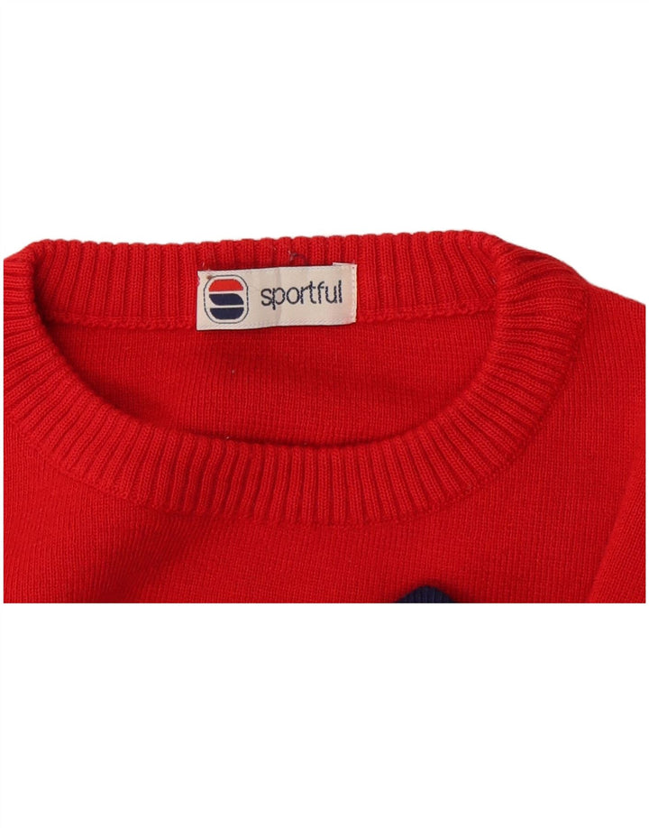 Sportful Męski sweter z okrągłym dekoltem, duży, czerwony kolor