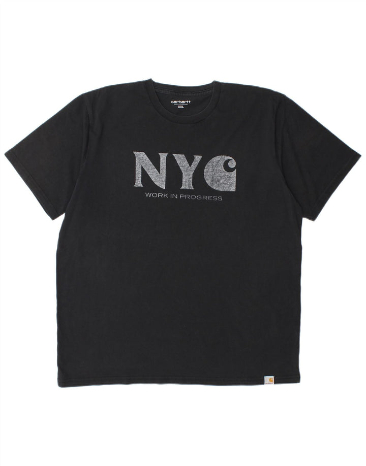 Męska koszulka z grafiką CARHARTT, 2XL, czarna, bawełniana