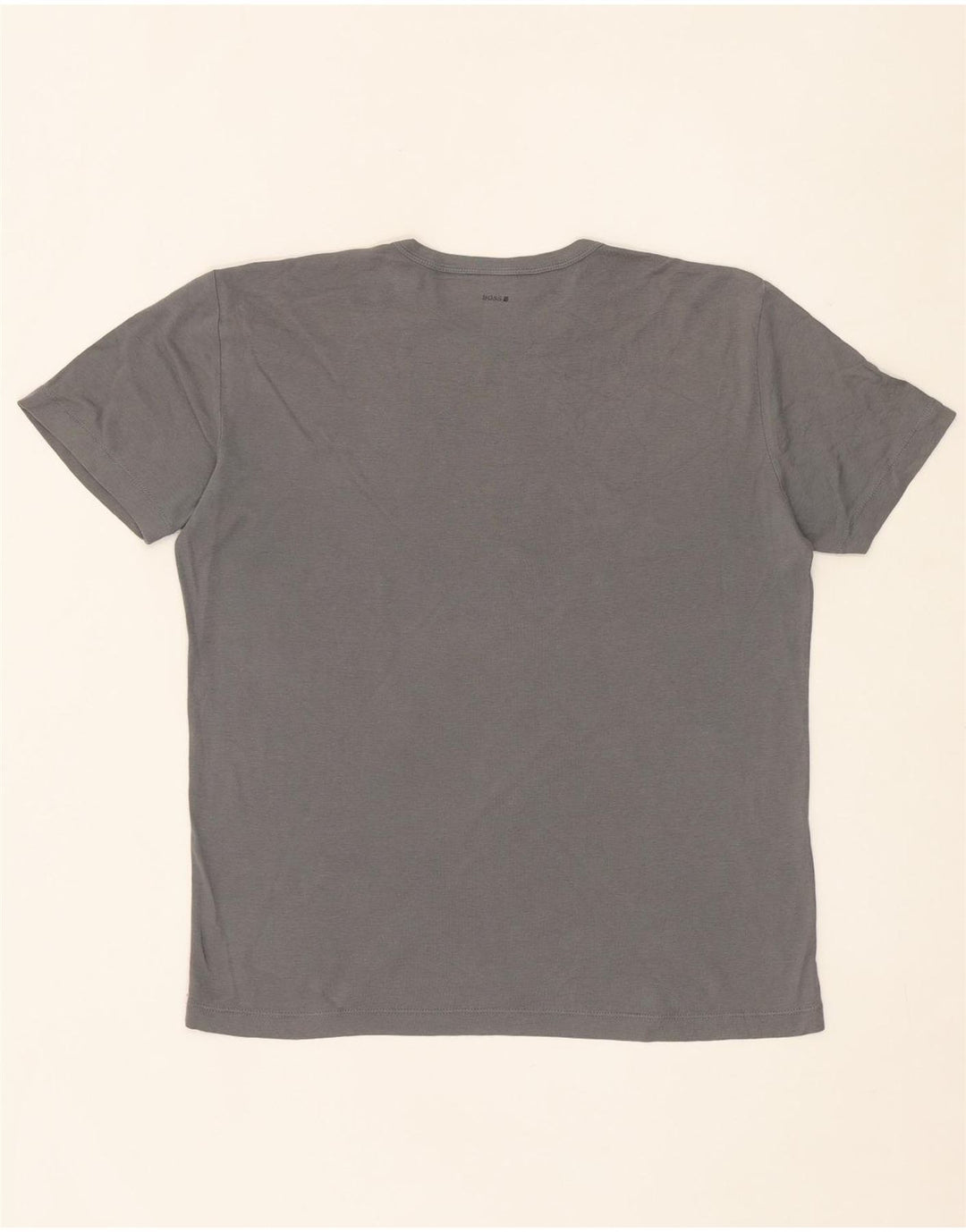 HUGO BOSS Mens Graphic T-Shirt Top Large Grey Fair Isle Vintage Hugo Boss and Second-Hand Hugo Boss from Messina Hembry 