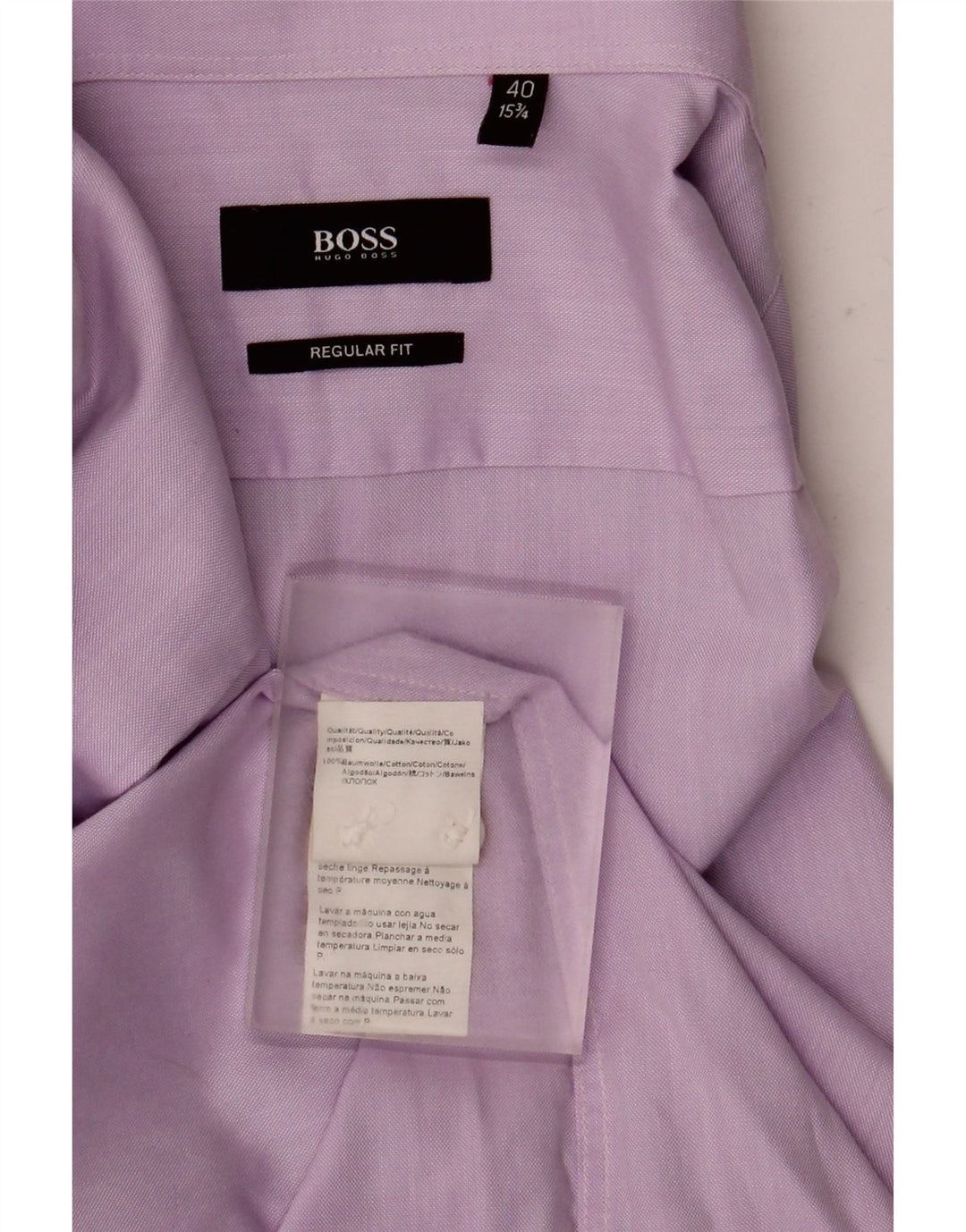 Koszula męska Hugo Boss o regularnym kroju, rozmiar 4015, 3/4, średnia fioletowa bawełna