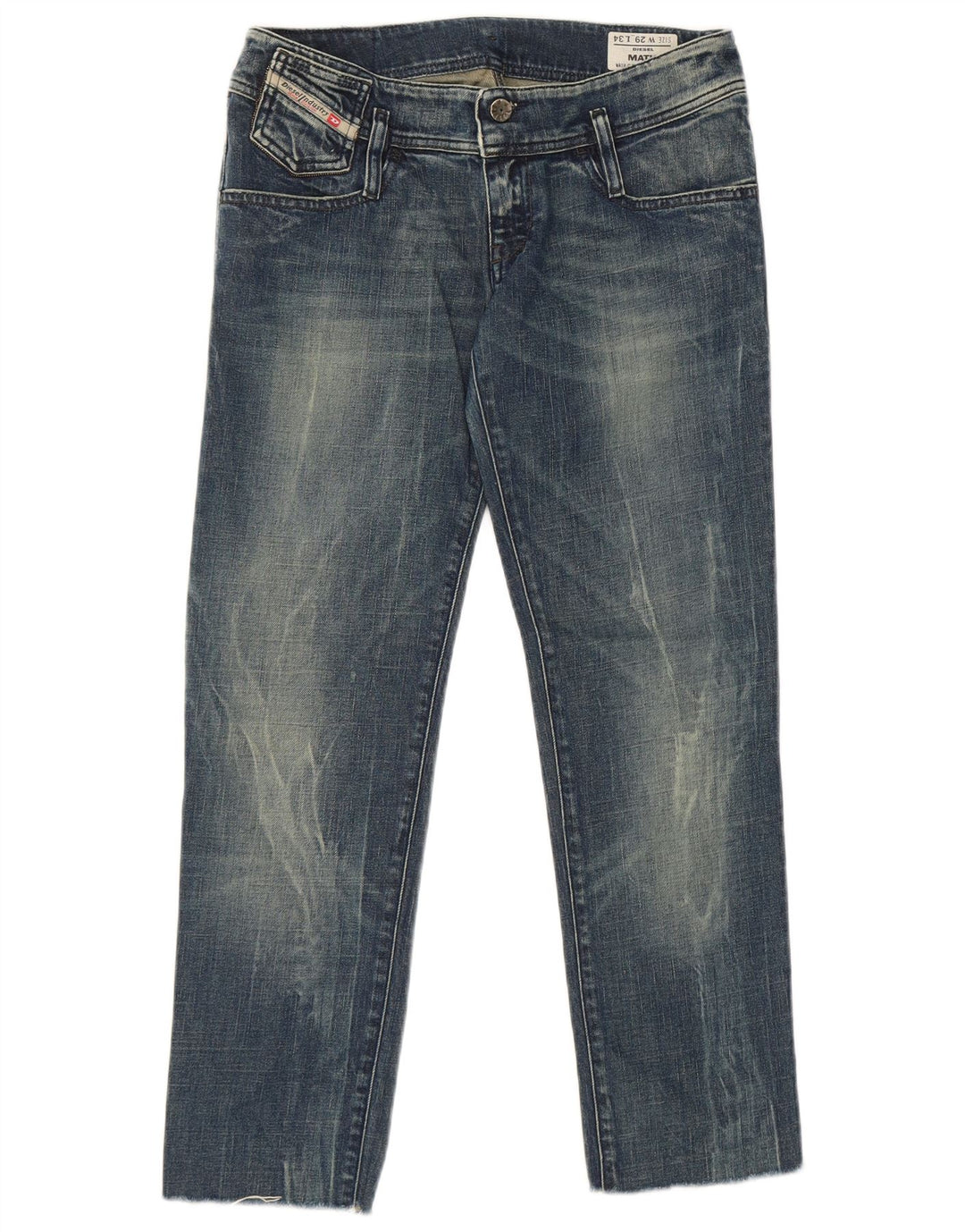 Damskie jeansy Diesel Matic Straight W29 L27 Niebieskie bawełniane
