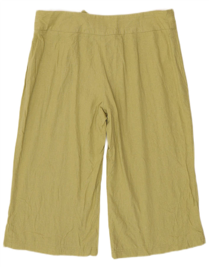 Marks & Spencer Damskie spodnie capri z szerokimi nogawkami W32 L18 Zielone
