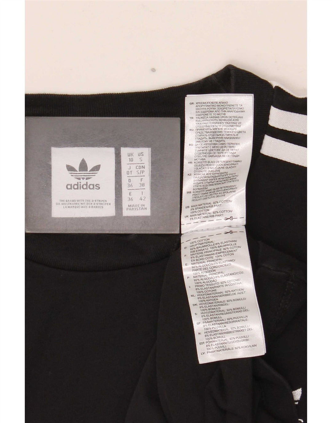 Top damski Adidas z długim rękawem UK 10, mały, czarny, bawełniany