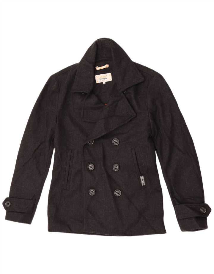 Płaszcz męski Superdry Commodity Pea Coat UK 38, średnia czarna wełna