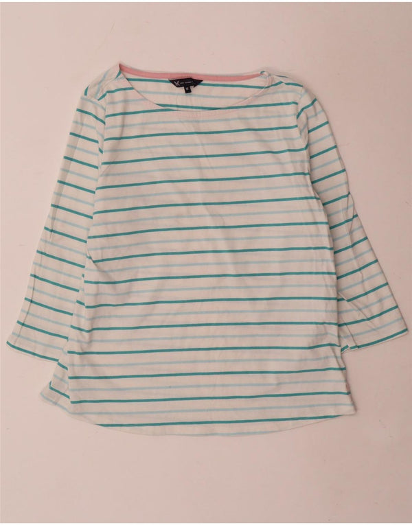 Crew Clothing Top damski z rękawem 3/4, UK 16, duża, bawełniana w białe paski