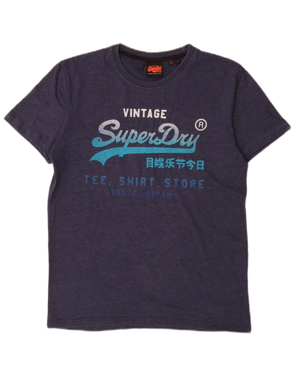Męski T-shirt Superdry z grafiką, duży, granatowy