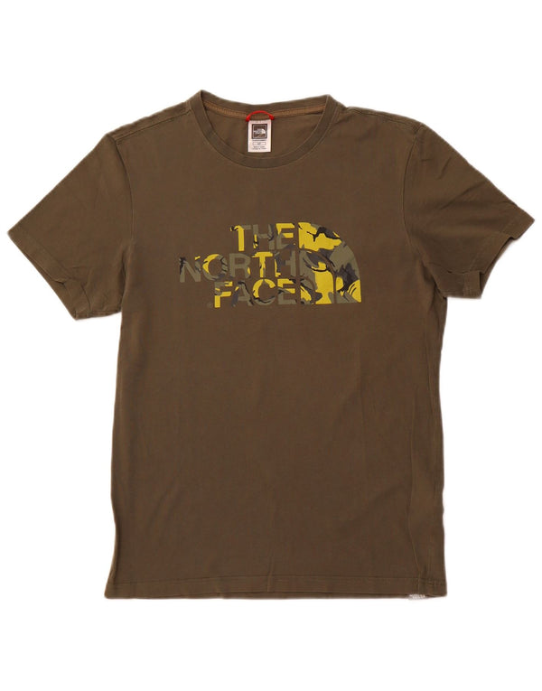Męski T-shirt z grafiką THE NORTH FACE, mały, bawełniany khaki