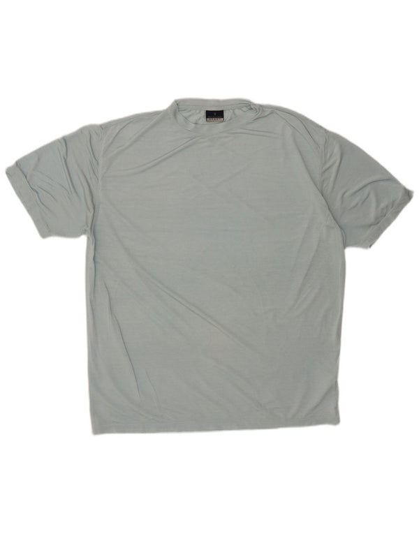 TRUSSARDI Mens T-Shirt Top Medium Blue Polyamide