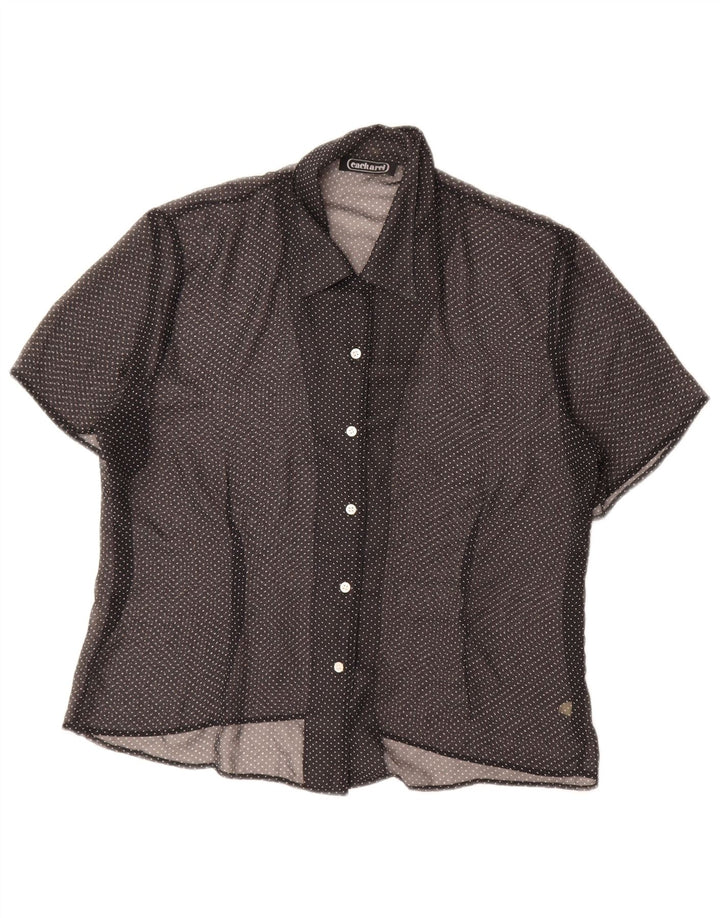 Damska prześwitująca bluzka koszulowa Cacharel IT 44 Medium Black Spotted