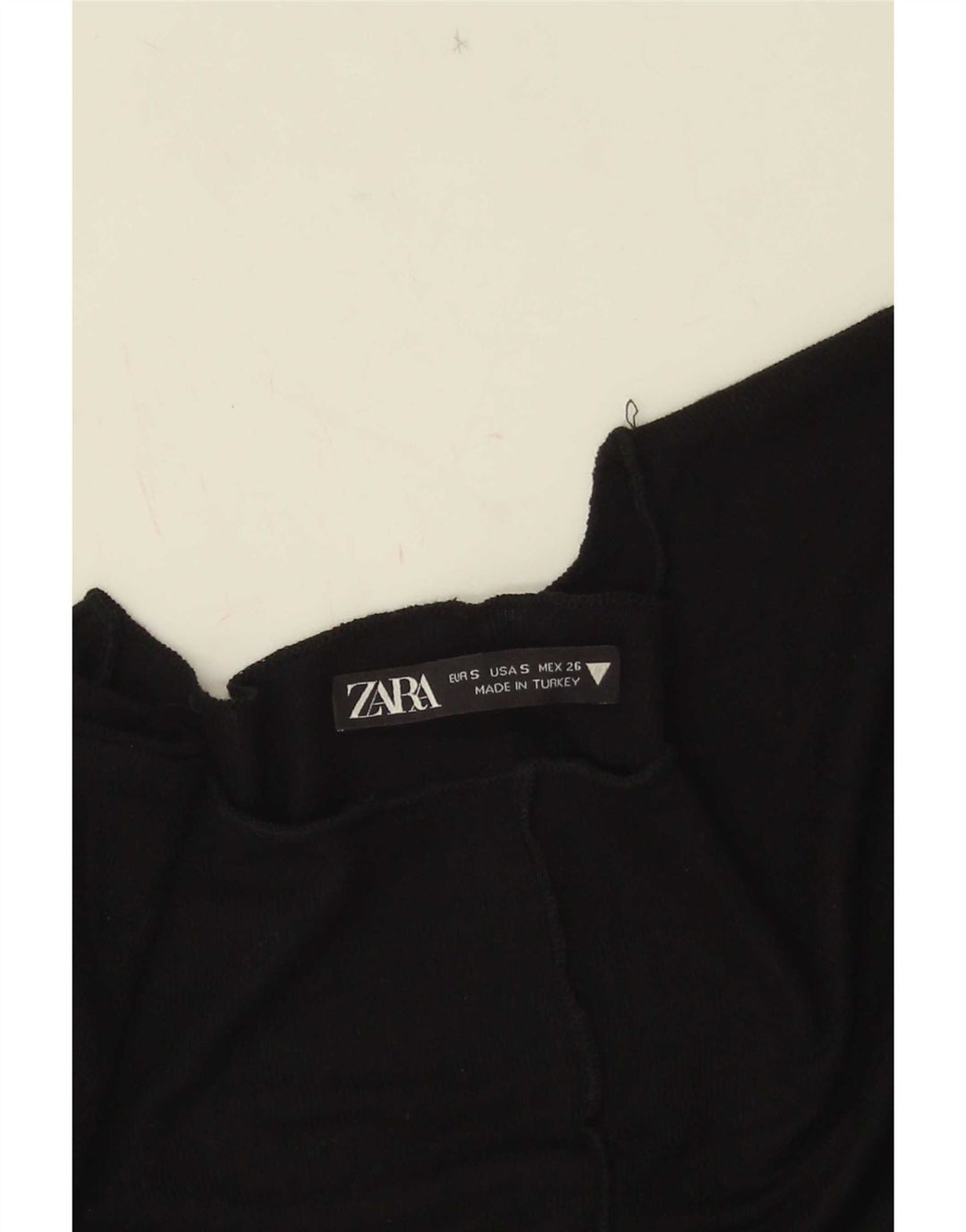 Damski krótki top Zara z długim rękawem, UK 8, mały czarny