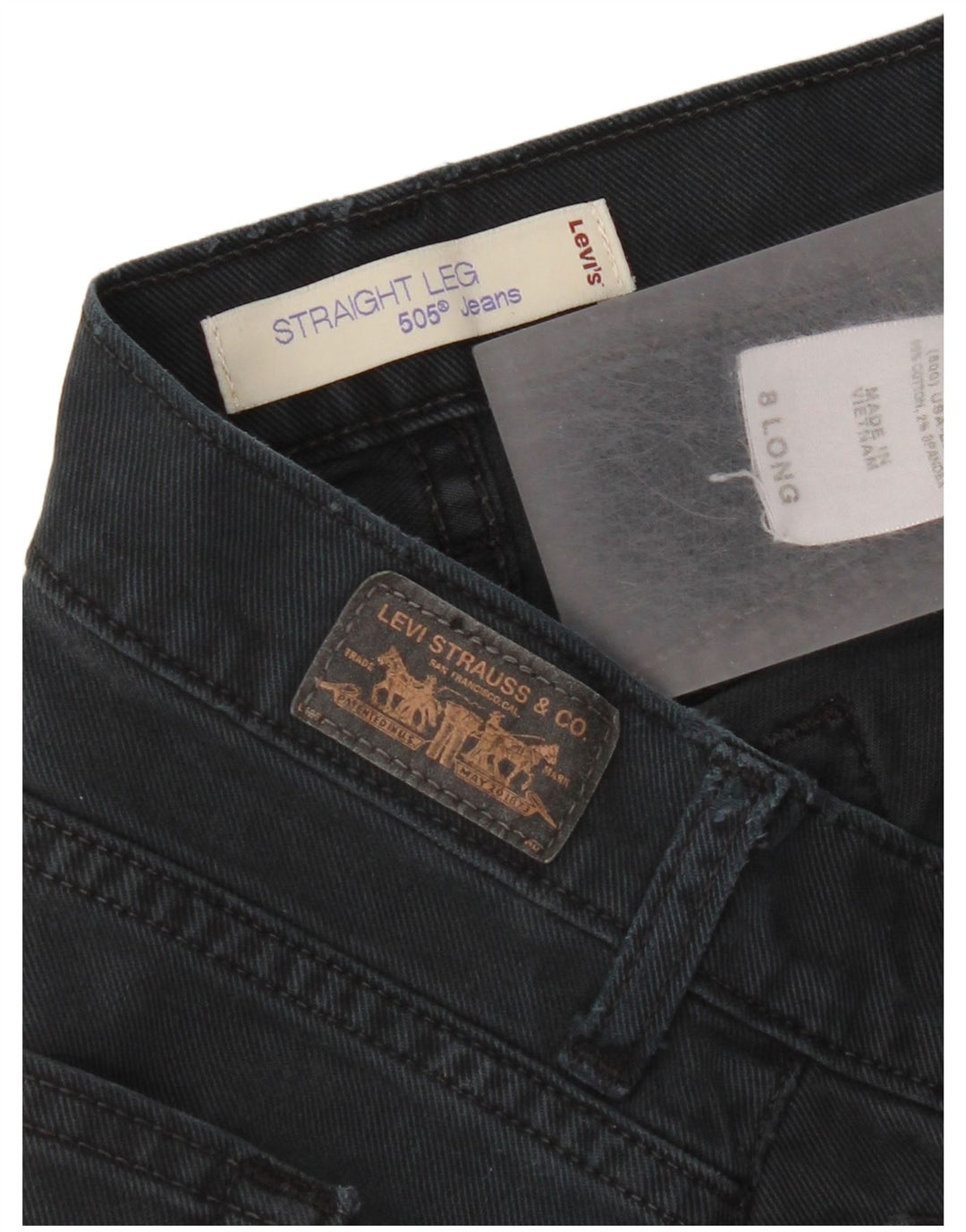 Damskie dżinsy Levi's 505 Straight US 8 Medium W30 L32 Granatowa bawełna