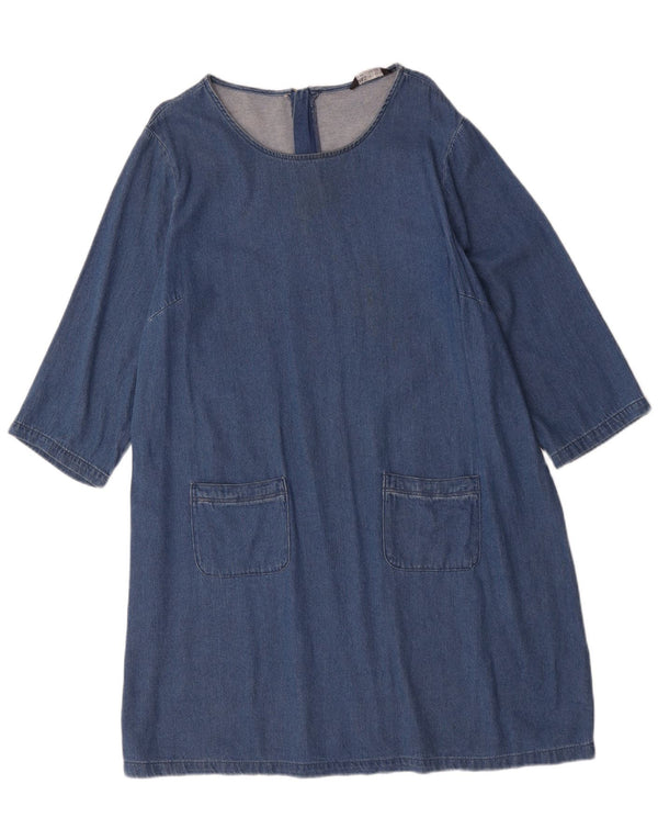 Marks & Spencer Damska sukienka dżinsowa oversize z rękawem 3/4 UK 16, duża niebieska