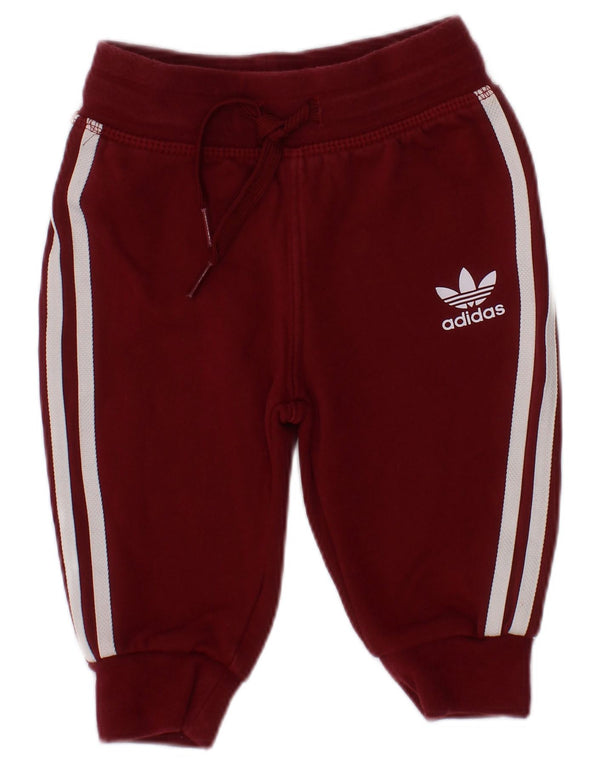 Spodnie dresowe Adidas Baby Girls Graphic 3-6 miesięcy Burgundowa bawełna