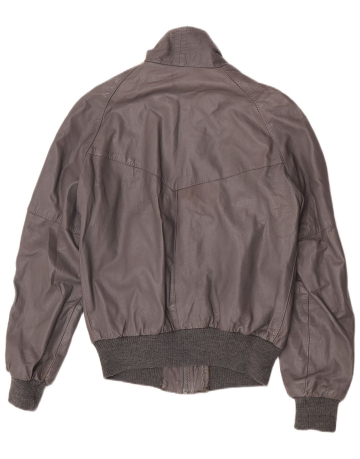 Vintage męska kurtka skórzana IT 48 średniej szarej skóry