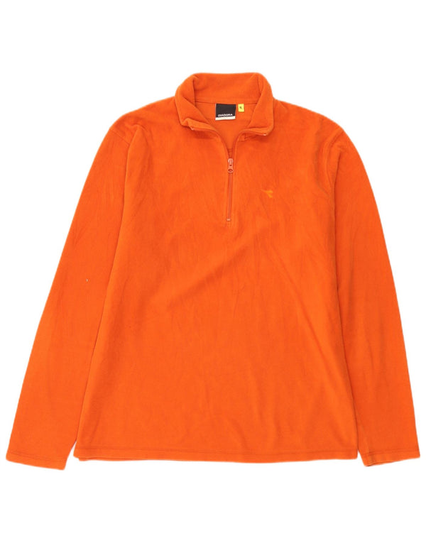 Męski sweter polarowy Diadora XL, zapinany na zamek, pomarańczowy