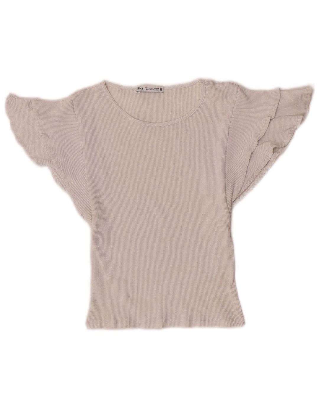 Bluzka damska Zara Crop Batwing Top UK 8 Small White Cotton