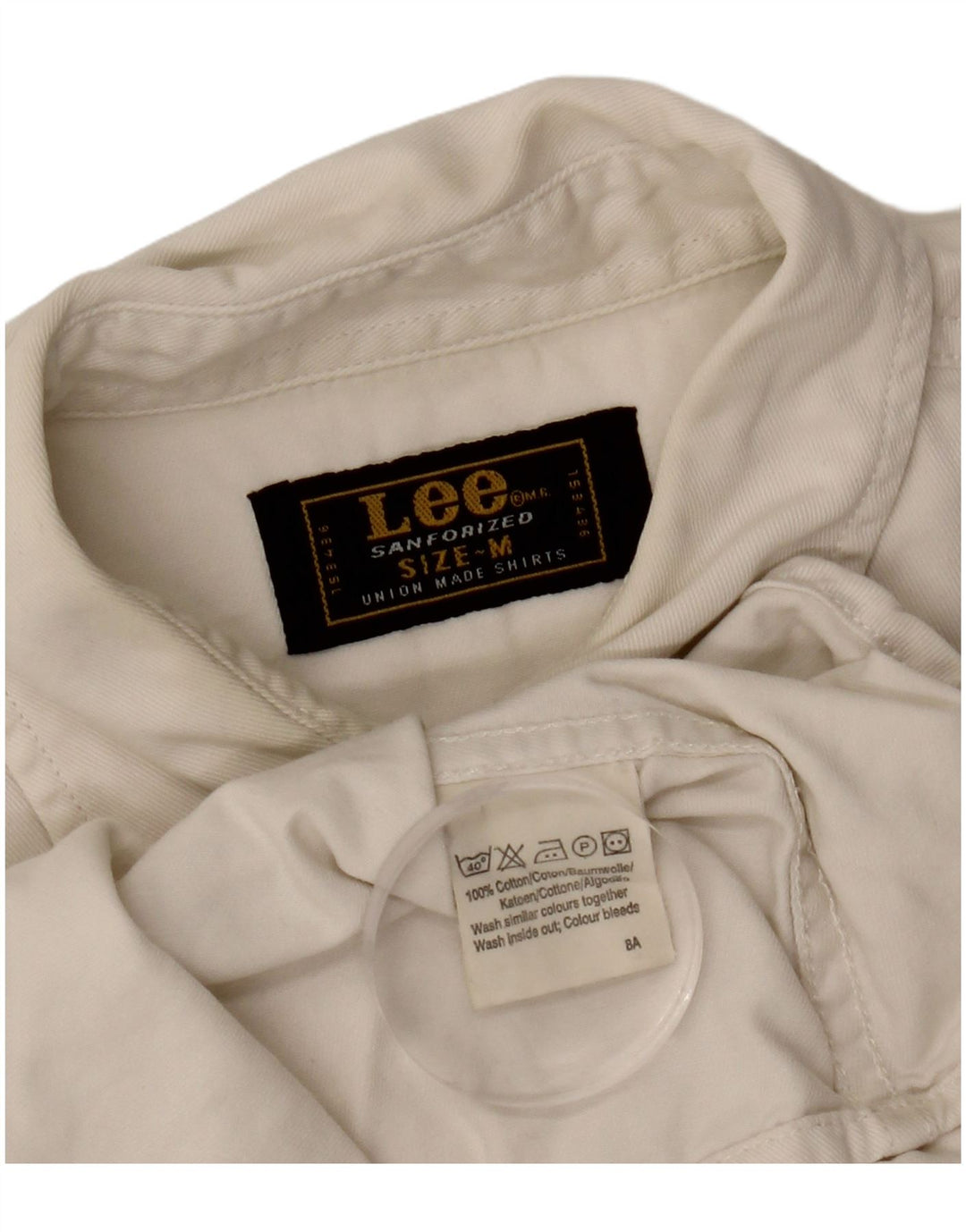 Damska koszula dżinsowa Lee UK 14, średnia biała bawełna