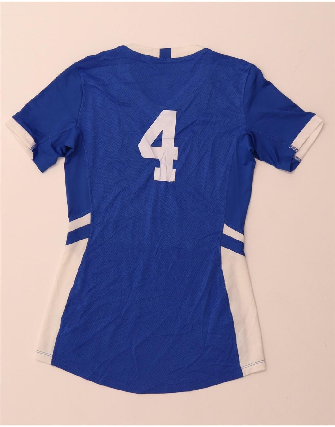 Damska koszulka z grafiką NIKE Top UK 10, mały, niebieski, poliester z blokami kolorów