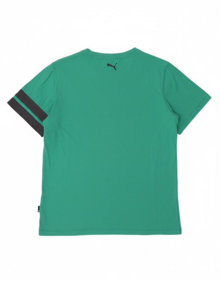 PUMA Mens Graphic T-Shirt Top Large Green Cotton