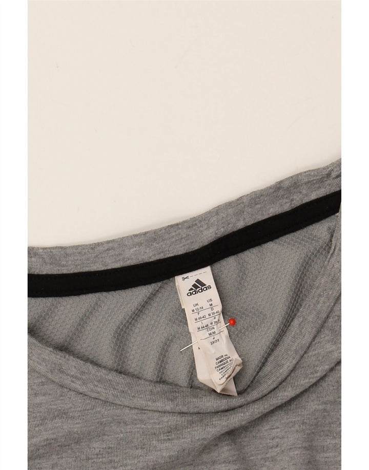ADIDAS Womens Climalite T-Shirt Top UK 12/14 Medium Grey Polyester Vintage Adidas and Second-Hand Adidas from Messina Hembry 