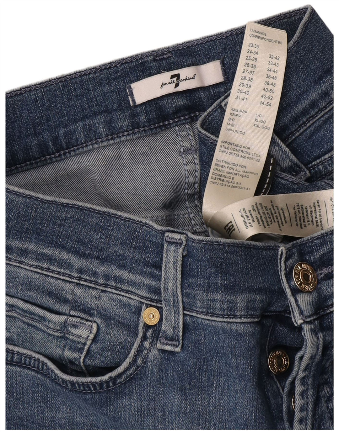 7 For All Mankind Damskie jeansy slim W32 L27 Niebieska bawełna