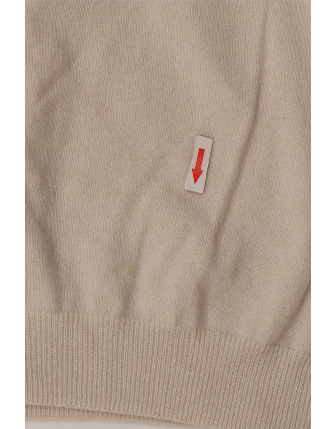 Sweter damski Massimo Dutti z wywijanym dekoltem UK 16, duży, beżowy, wełniany