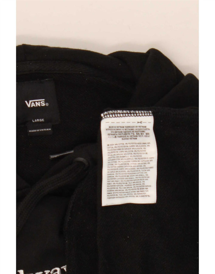 Męski sweter z kapturem Vans z grafiką, duży, czarny, bawełniany