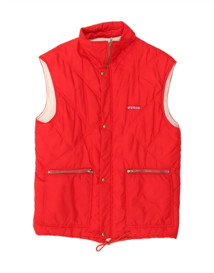 GIGI RIZZI Mens Padded Gilet UK 38 Medium Red Vintage Gigi Rizzi and Second-Hand Gigi Rizzi from Messina Hembry 