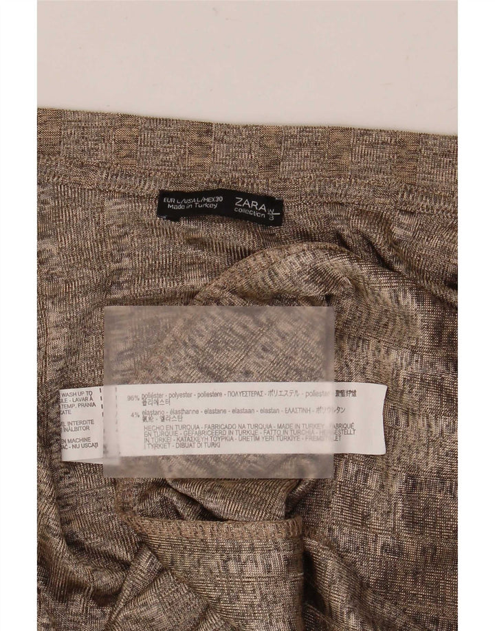 Damska sukienka T-shirtowa Zara UK 16, duży, brązowy poliester
