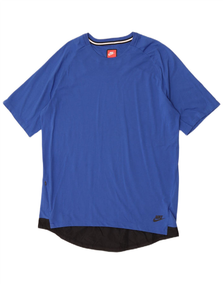 T-shirt męski Nike, duży, niebieski, poliestrowy blok kolorów