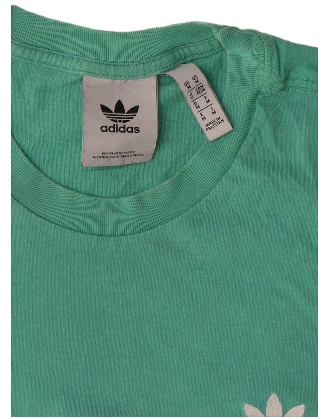 Męska koszulka z grafiką Adidas, średnia, turkusowa bawełna
