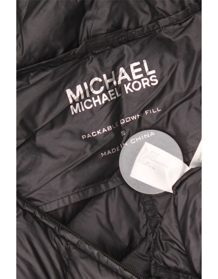 Damska wyściełana kurtka Michael Kors UK 10 Small Black Nylon