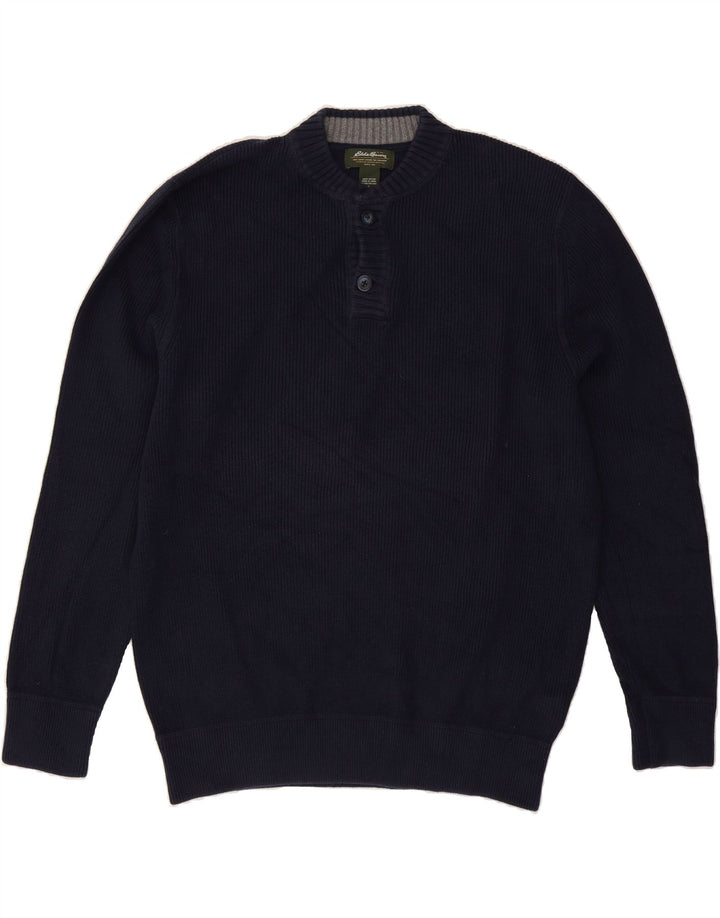 EDDIE BAUER Mens Crew Neck Jumper Sweater Large Navy Blue Cotton Vintage Eddie Bauer and Second-Hand Eddie Bauer from Messina Hembry 