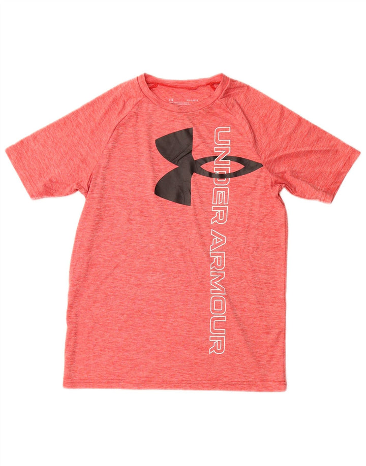 Chłopięcy T-shirt z grafiką UNDER ARMOUR Heat Gear na 11-12 lat, duży, czerwony