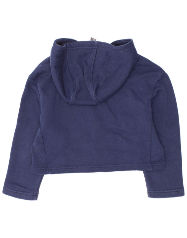 Adidas Dziewczęca Bluza Z Kapturem Crop Graphic 5-6 Lat Granatowa Bawełna